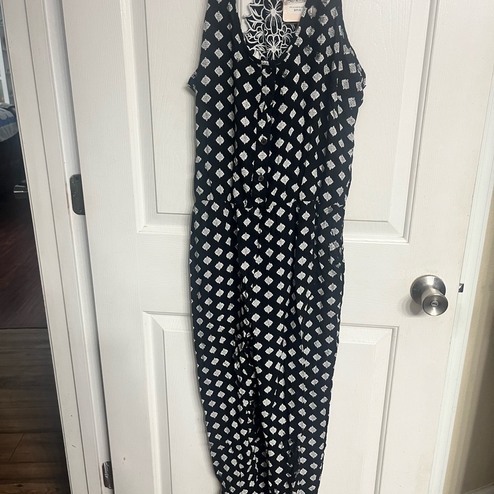 Black and White Patterned Jumpsuit